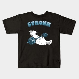 Stronk umbrella Cockatoo Fitness Parrot Workout Kids T-Shirt